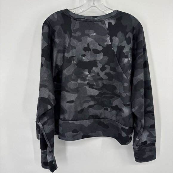 Nike Dri-Fit womens size XL Camo Print Long Sleeve Sweatshirt crop shirt gray - Picture 11 of 11